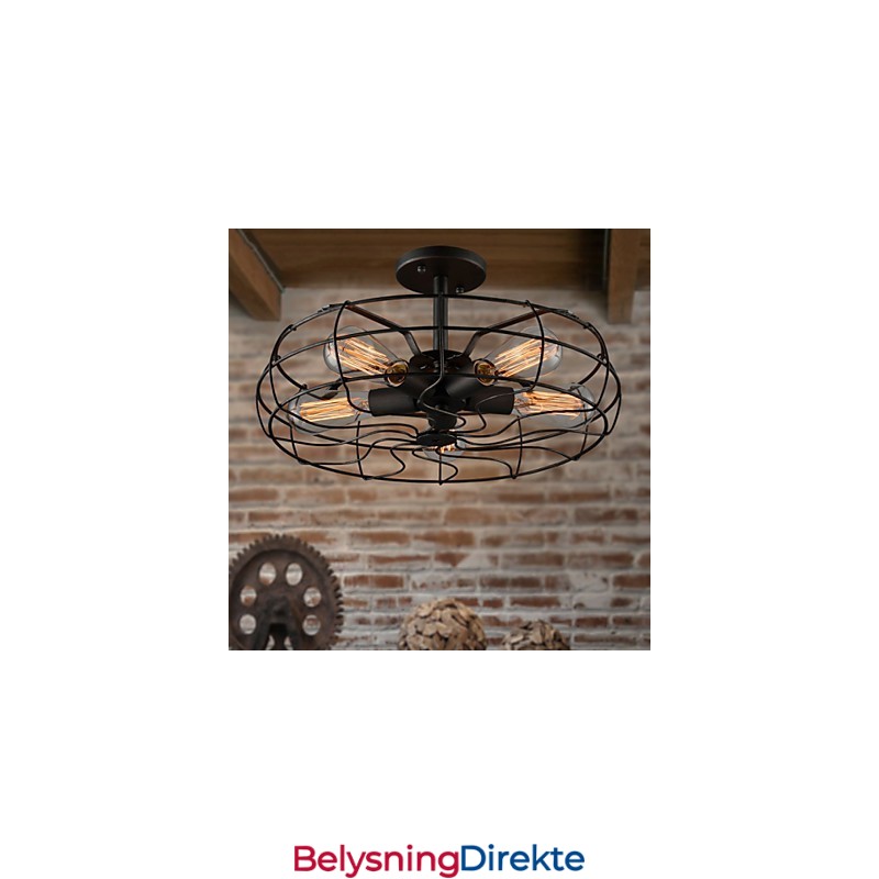 Amerikansk Landlig Industridesignerlampe Personlig Lampe Europeisk Retro Viftetaklampe