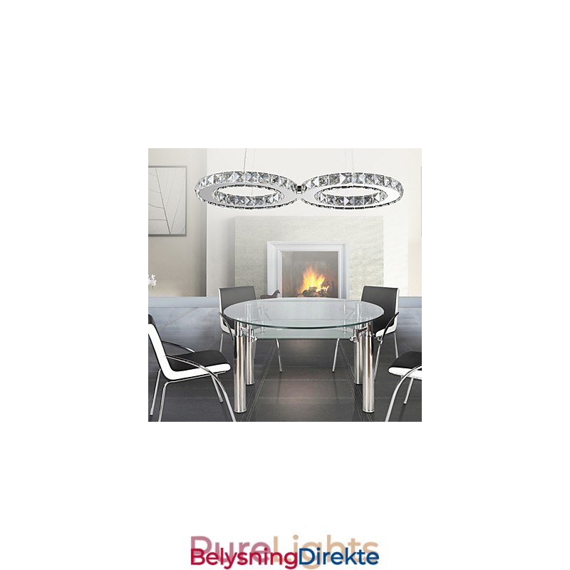 Moderne Og Moderne Krystallkrommetallpendellampe