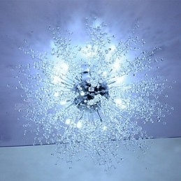 G4 Krystall Pendellampe I Rustfritt Stål, Diameter 90 Cm