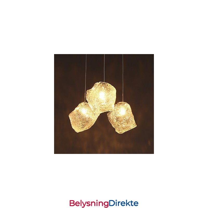 Samtids- Og Kontraktsfestet Kunstglass Uregelmessige Måltidslysekrone I Iskrystall