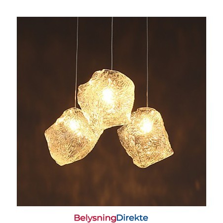 Samtids- Og Kontraktsfestet Kunstglass Uregelmessige Måltidslysekrone I Iskrystall