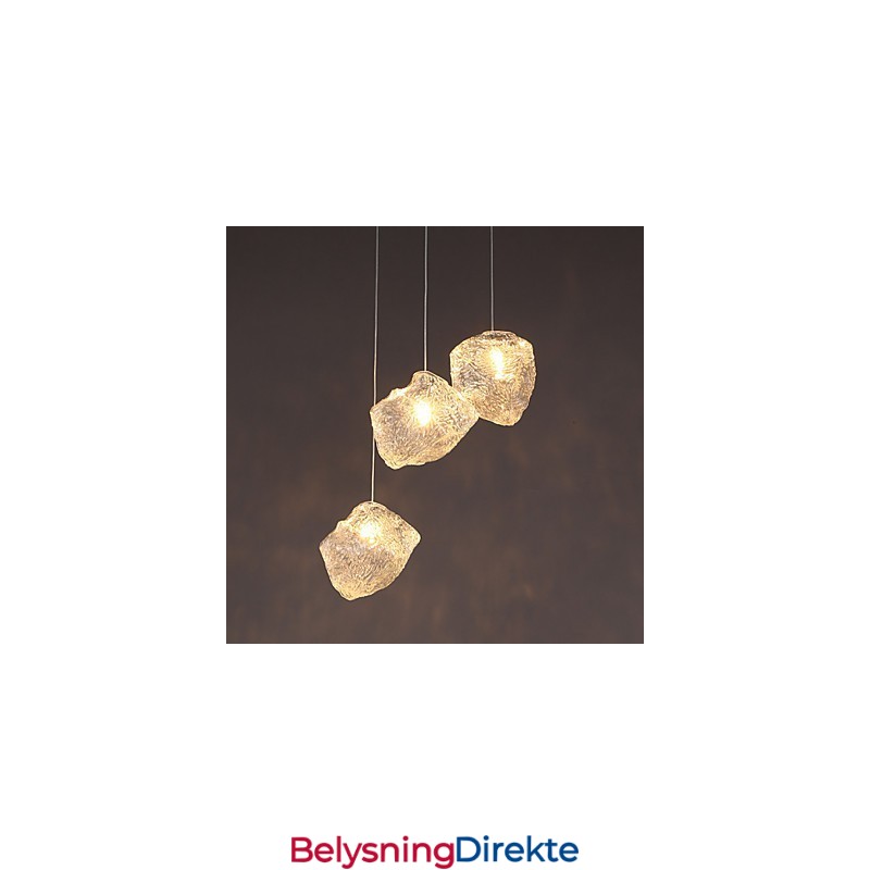 Samtids- Og Kontraktsfestet Kunstglass Uregelmessige Måltidslysekrone I Iskrystall