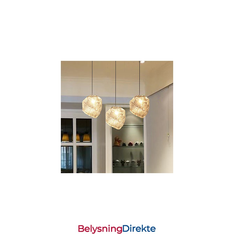 Samtids- Og Kontraktsfestet Kunstglass Uregelmessige Måltidslysekrone I Iskrystall