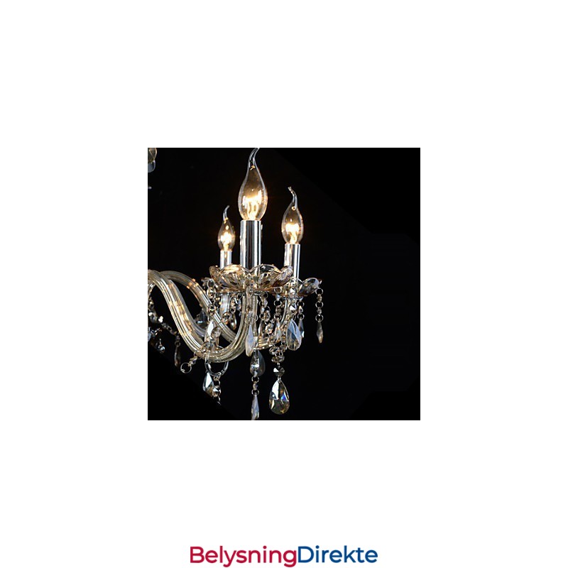 6 Lys Luksuriøs Krystalllysekrone Konjakkfarget K9 Krystalllysekrone