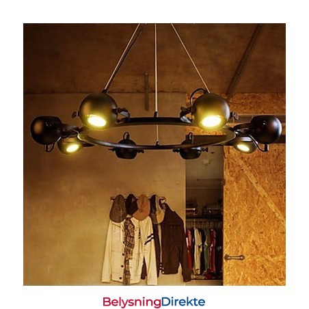 Vintage Lysekrone I Jern, Kreativ Industriell Vindlysekrone