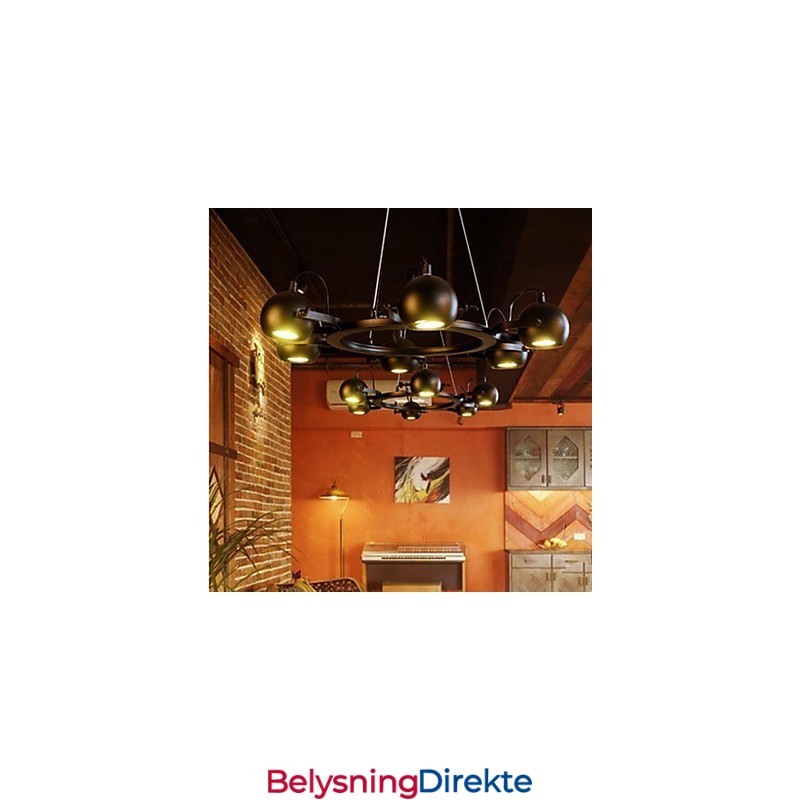 Vintage Lysekrone I Jern, Kreativ Industriell Vindlysekrone