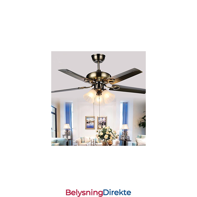 Takvifter Luxe Eco Moderne Takvifte Med Lys 42-Tommers Blader Børstet Stålfinish