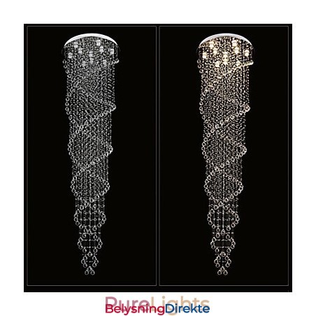 Taklysekronelampe Pendellampe Lysarmaturer Med K9-Krystall Dobbel Spiral