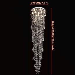 Taklysekronelampe Pendellampe Lysarmaturer Med K9-Krystall Dobbel Spiral