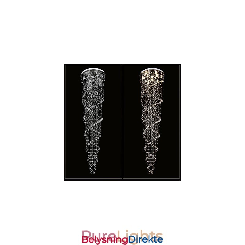 Taklysekronelampe Pendellampe Lysarmaturer Med K9-Krystall Dobbel Spiral