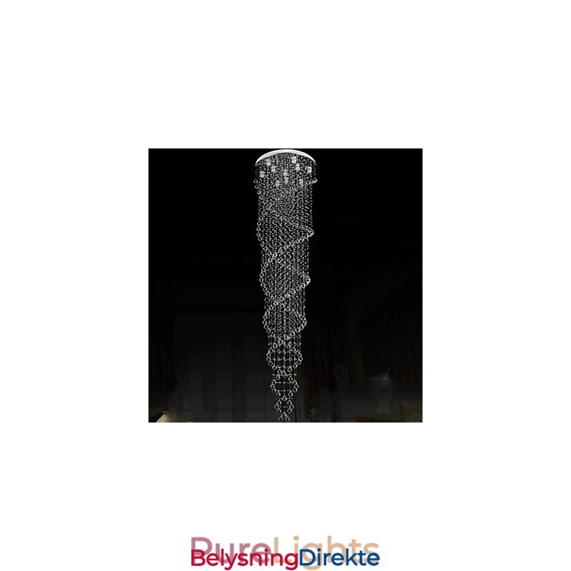 Taklysekronelampe Pendellampe Lysarmaturer Med K9-Krystall Dobbel Spiral