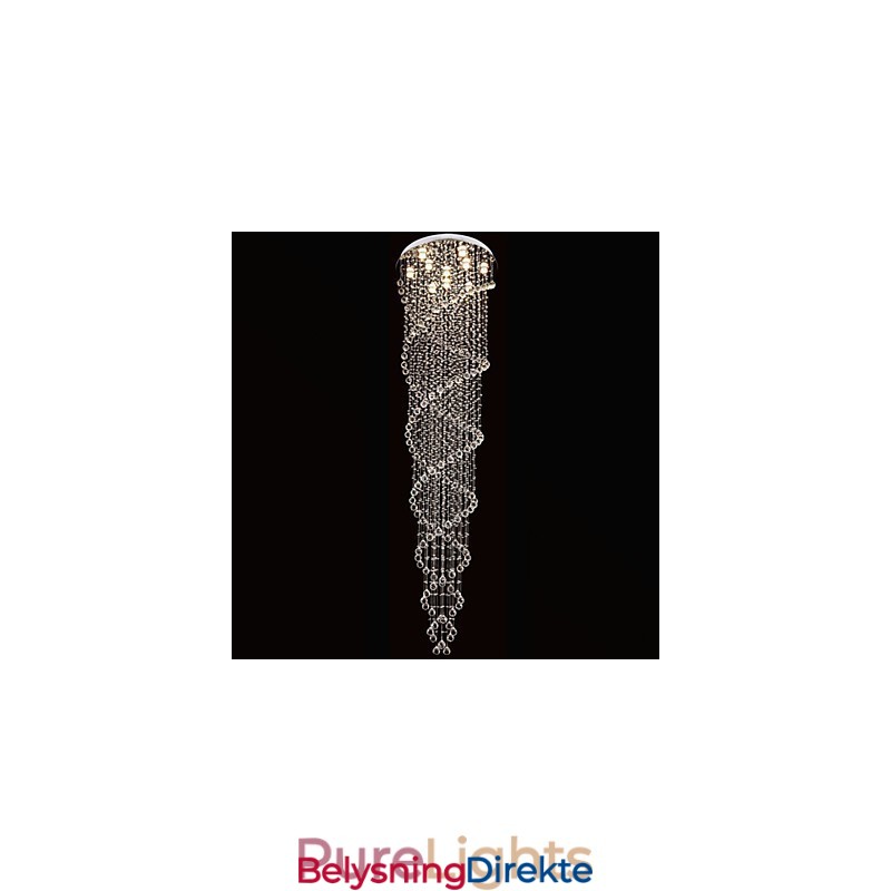 Taklysekronelampe Pendellampe Lysarmaturer Med K9-Krystall Dobbel Spiral
