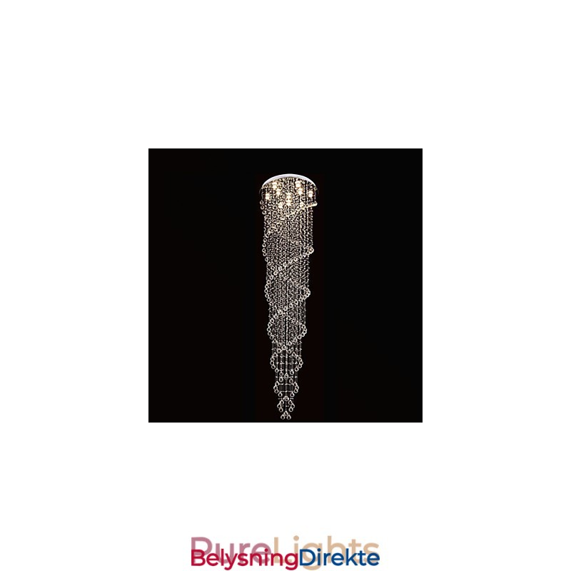 Taklysekronelampe Pendellampe Lysarmaturer Med K9-Krystall Dobbel Spiral