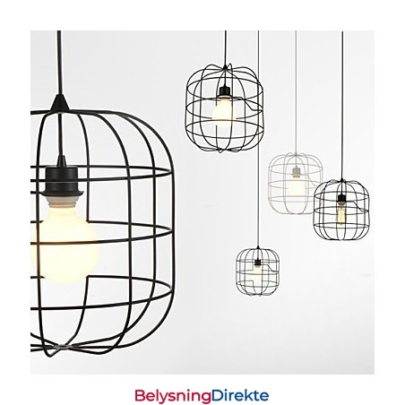 Mini Kunstnerisk Fuglebur-Pendellampe Med 1 Lys, Moderne Enkelhetsfinish, Svart Og Hvitt Metall, Karbonstål