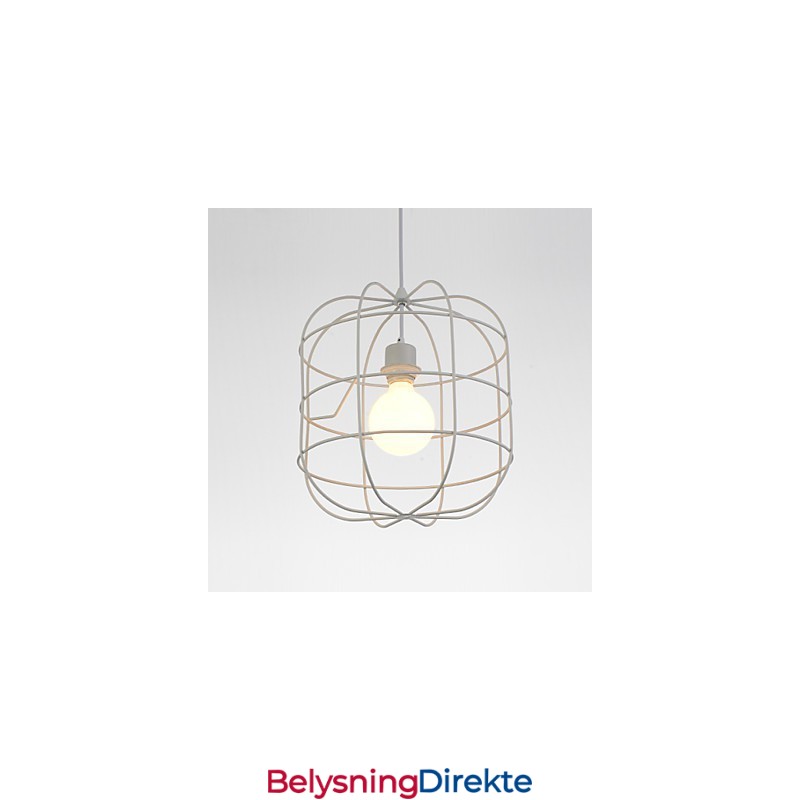 Mini Kunstnerisk Fuglebur-Pendellampe Med 1 Lys, Moderne Enkelhetsfinish, Svart Og Hvitt Metall, Karbonstål