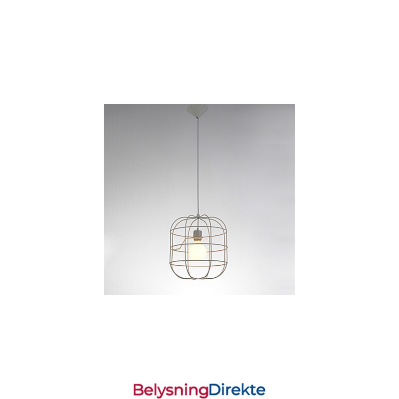 Mini Kunstnerisk Fuglebur-Pendellampe Med 1 Lys, Moderne Enkelhetsfinish, Svart Og Hvitt Metall, Karbonstål