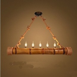 Cafe Pastoral Nostalgi Dekorativ Bambuslysekrone