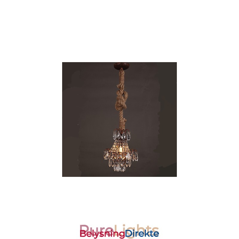 Retro Lounge Hamp Industriell Vindimitasjonskrystalllysekrone