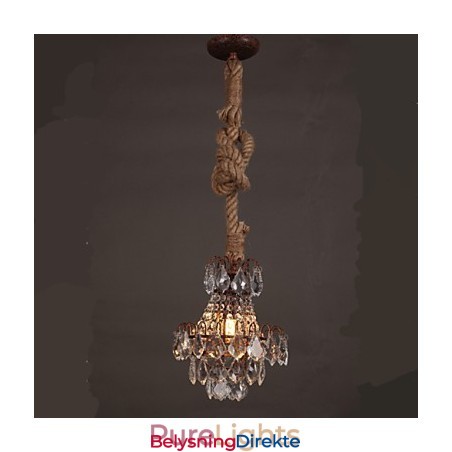 Retro Lounge Hamp Industriell Vindimitasjonskrystalllysekrone