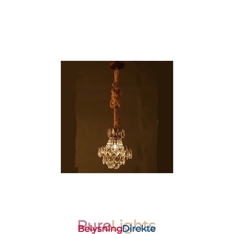 Retro Lounge Hamp Industriell Vindimitasjonskrystalllysekrone