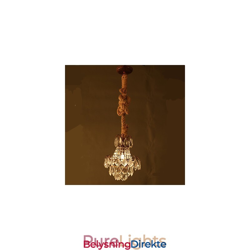 Retro Lounge Hamp Industriell Vindimitasjonskrystalllysekrone