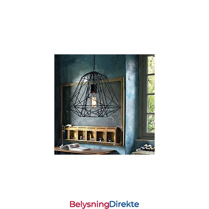 Vintage Retro Maleri Metall Pendellampe Garasje