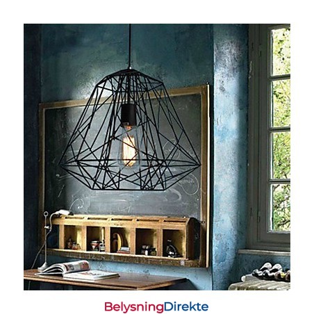 Vintage Retro Maleri Metall Pendellampe Garasje