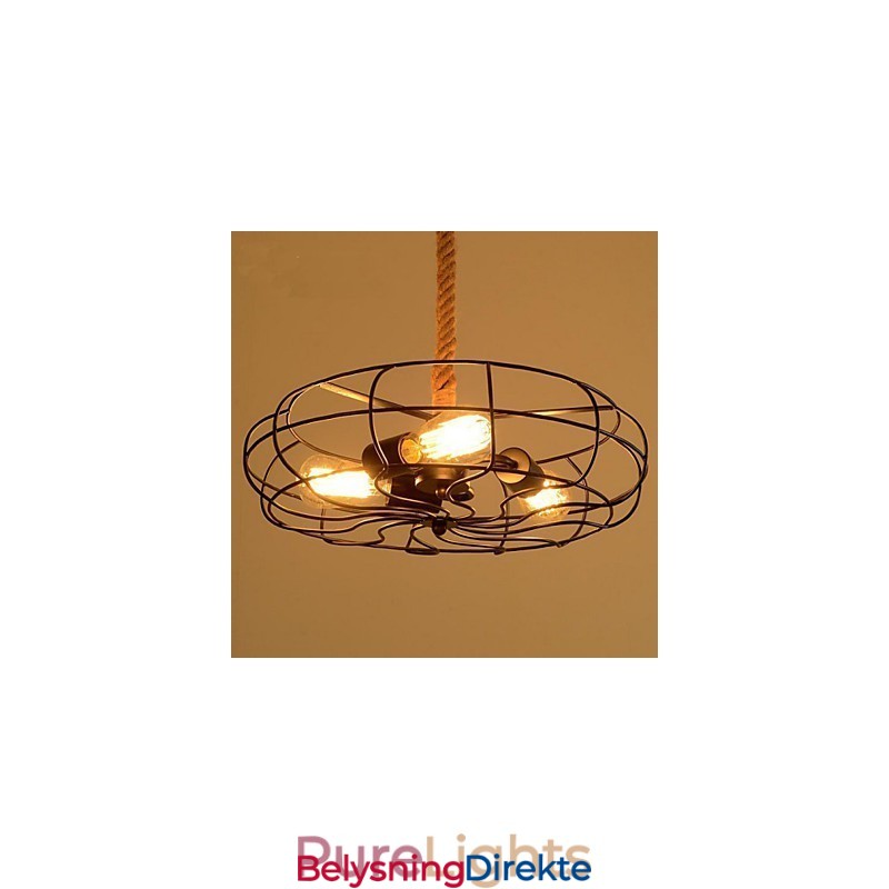 Vintage Amerikansk Jerntau Kreativ Industriell Viftelysekrone