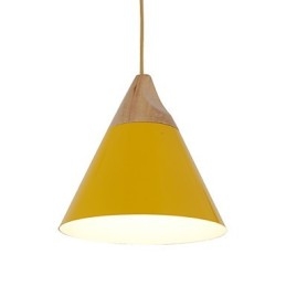 Mini Kunstnerisk Kjegleformet Pendellampe Med 1 Lys, Moderne Enkelhetsfinish, Svart, Hvit, Gul, Aluminium Og Trepinne