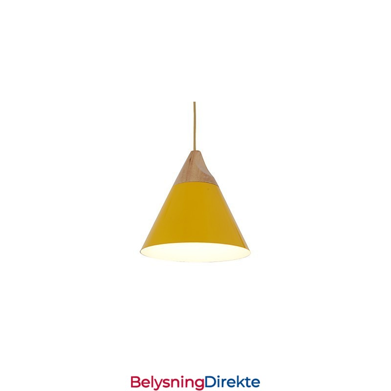 Mini Kunstnerisk Kjegleformet Pendellampe Med 1 Lys, Moderne Enkelhetsfinish, Svart, Hvit, Gul, Aluminium Og Trepinne