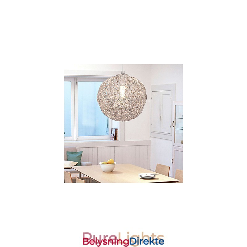 Moderne Og Moderne Globeformet Pendellampe I Krom I Ministil