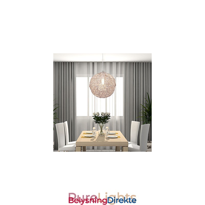 Moderne Og Moderne Globeformet Pendellampe I Krom I Ministil