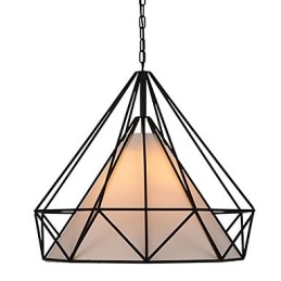 Diamond Mini Pendellampe 1 Lys Moderne Simplicity Svart-Hvitt Utført Karbonstål Stofflampe