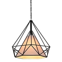Diamond Mini Pendellampe 1 Lys Moderne Simplicity Svart-Hvitt Utført Karbonstål Stofflampe