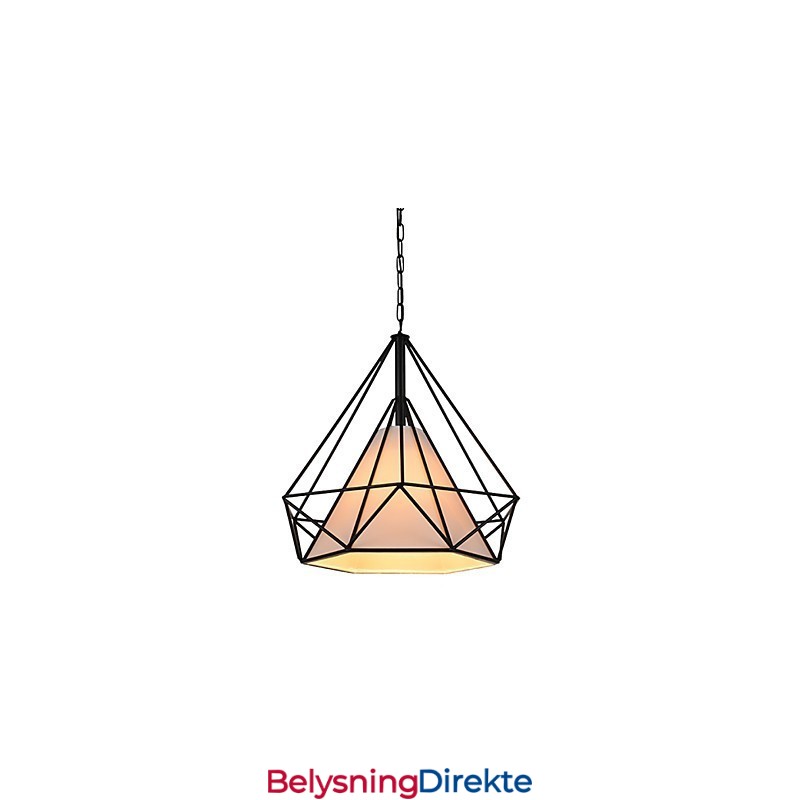 Diamond Mini Pendellampe 1 Lys Moderne Simplicity Svart-Hvitt Utført Karbonstål Stofflampe