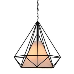 Diamond Mini Pendellampe 1 Lys Moderne Simplicity Svart-Hvitt Utført Karbonstål Stofflampe