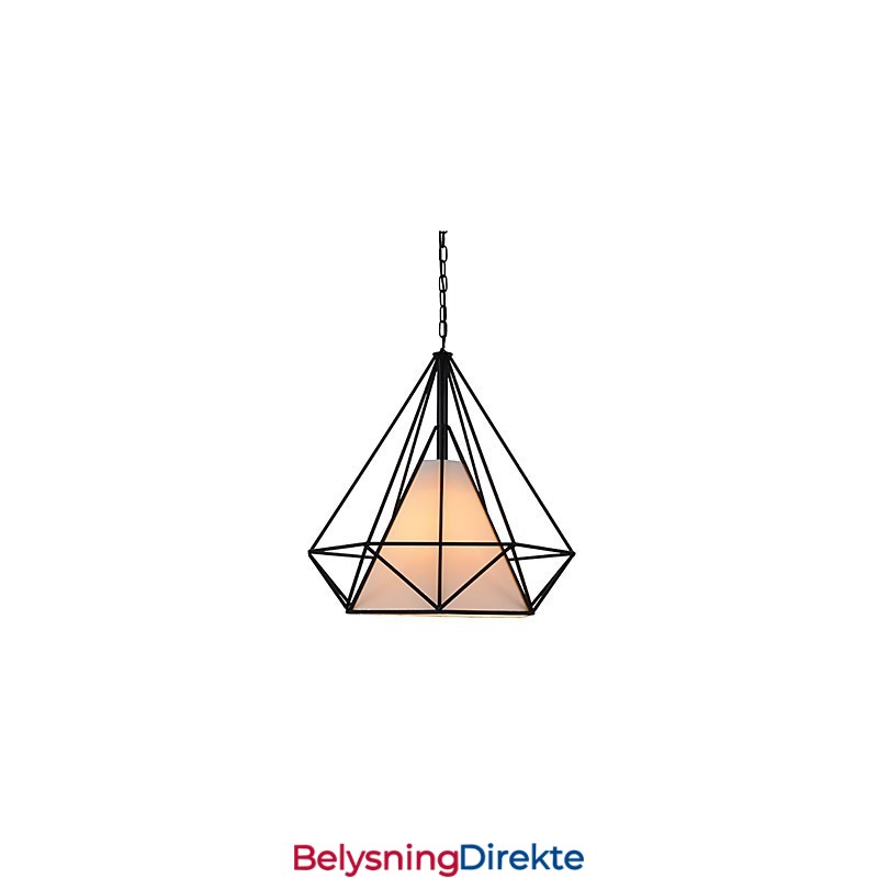 Diamond Mini Pendellampe 1 Lys Moderne Simplicity Svart-Hvitt Utført Karbonstål Stofflampe