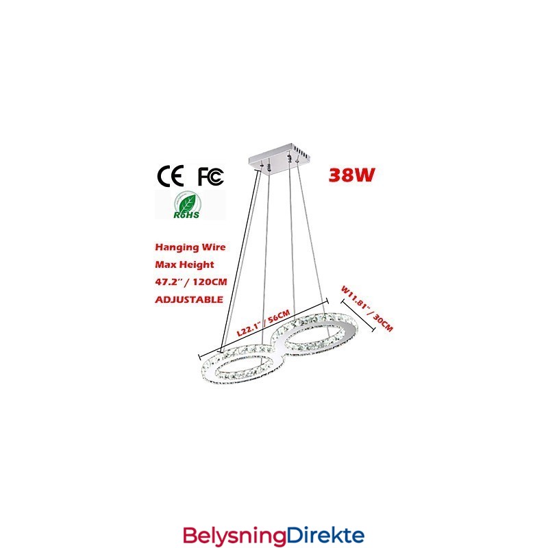 Krystall Takpendellampe Lysekrone Lysarmaturer