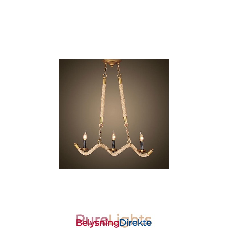 Tradisjonell Klassisk Rustikk Hytte Vintage Retro Landlig Antikk Messing Metall Pendellampe