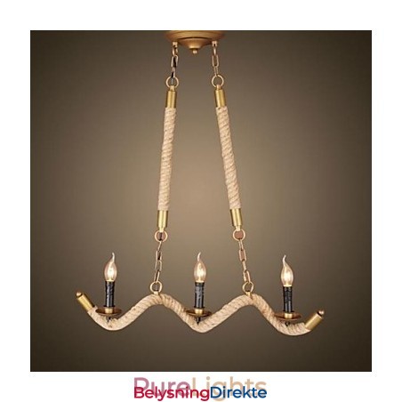 Tradisjonell Klassisk Rustikk Hytte Vintage Retro Landlig Antikk Messing Metall Pendellampe