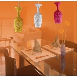 Vevd Aluminiumslysekrone Med Tre Hodelamper I Eple