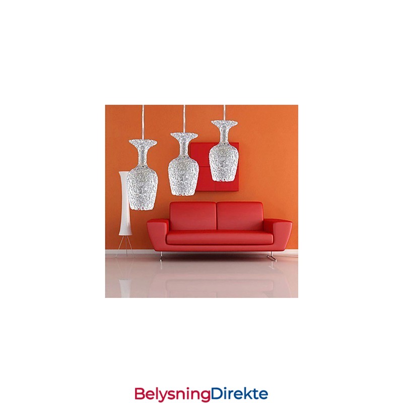 Vevd Aluminiumslysekrone Med Tre Hodelamper I Eple