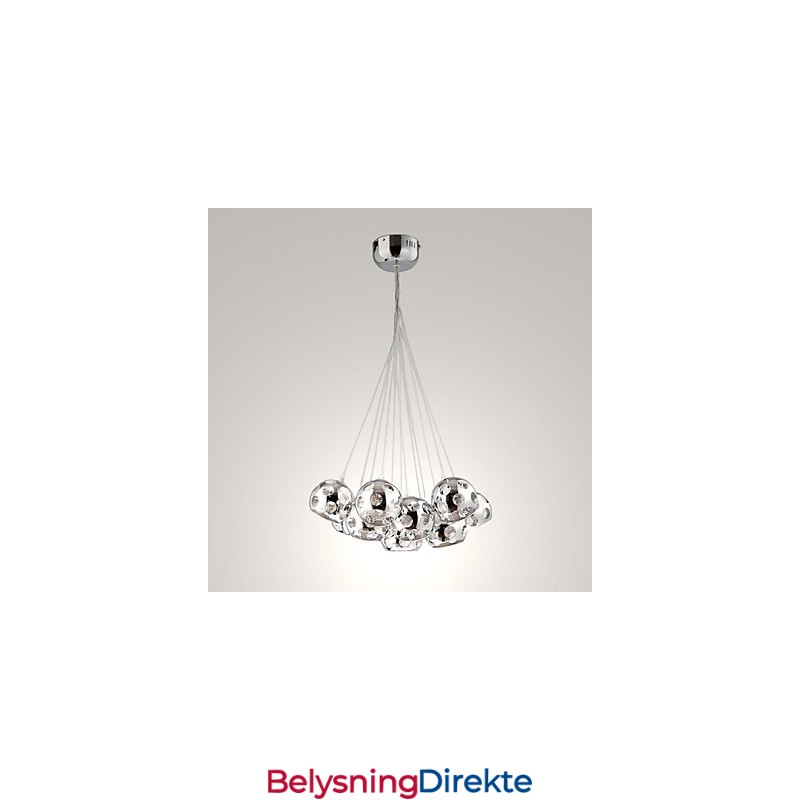 Moderne Og Moderne Globeformet Anhengslampe I Krom I Metall