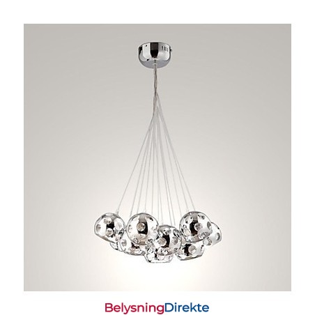 Moderne Og Moderne Globeformet Anhengslampe I Krom I Metall