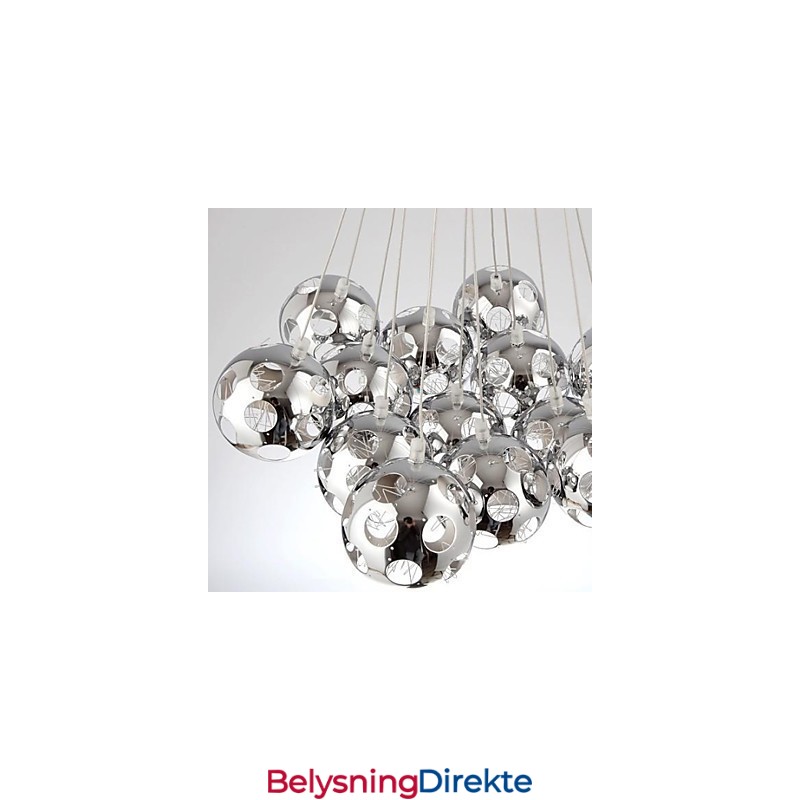 Moderne Og Moderne Globeformet Anhengslampe I Krom I Metall