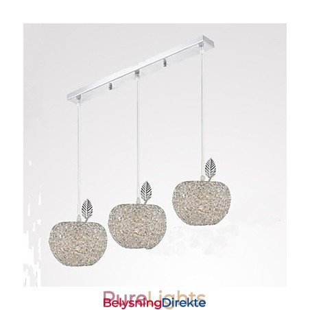 Vevd Aluminiumslysekrone Med Tre Hodelamper I Eple