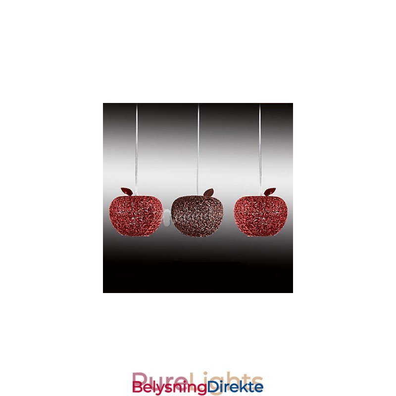 Vevd Aluminiumslysekrone Med Tre Hodelamper I Eple