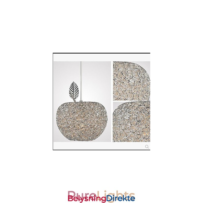 Vevd Aluminiumslysekrone Med Tre Hodelamper I Eple