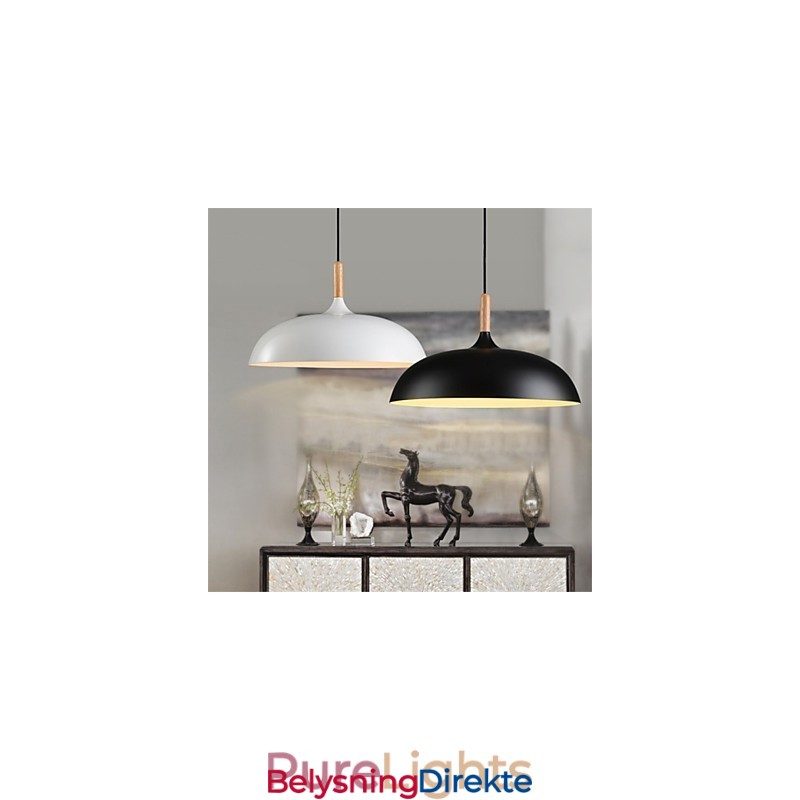 Retro Pendellampe Med Maleri I Tre Og Metall, Kafépendellamper