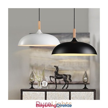 Retro Pendellampe Med Maleri I Tre Og Metall, Kafépendellamper